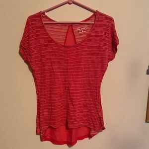 Maurices Red Heathered Short Sleeve Top